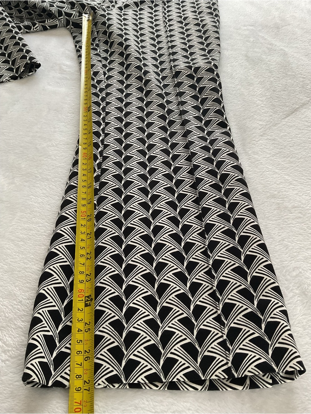 Maeve by Anthropologie The Margot Black White Geometric Wide Leg Pants L - Picture 8 of 12